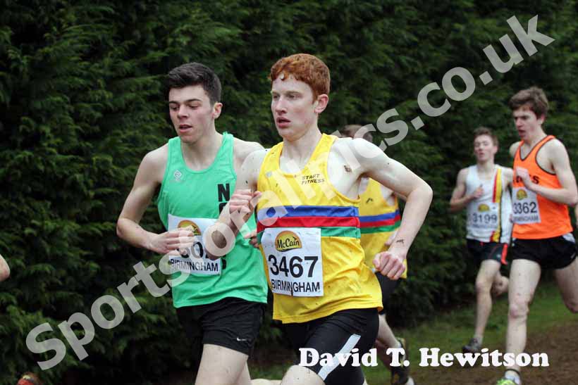 Liam Emmett (North East) during the under-17 men McCain World Cross Country Trials and Inter Counties.
